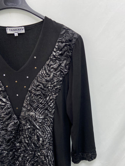 TANNATE.Top negro texturas T.50(M/L)