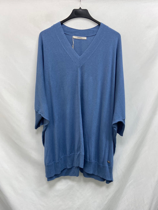 UTERQÜE. Long blue knit sweater TS (Tara)