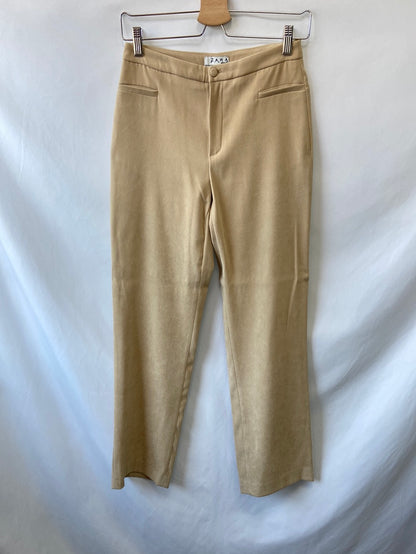 ZARA.Beige suede pants T.14 (34)