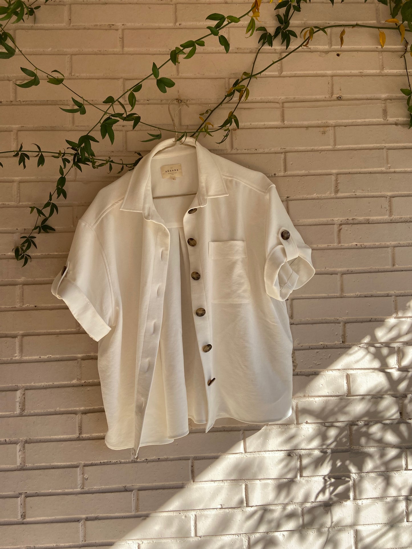 Blusa blanca botones T.m