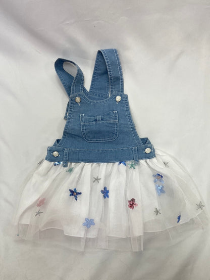 OTRAS. Vestido denim tull T.12 meses