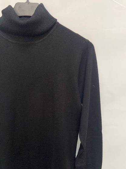 EVAROSA.Jersey negro larguito cuello vuelto T.l/XL