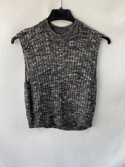 H&M.Top punto canalé gris jaspeado T.M