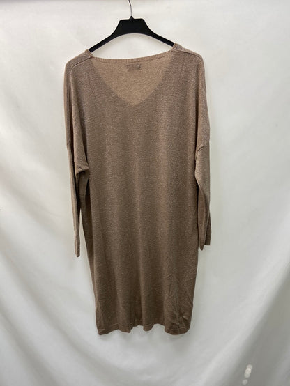 OTRAS.Vestido punto beige hilos plata TU (S)