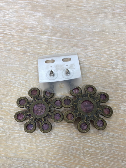 OTRAS.Pendientes vintage bronce y morado