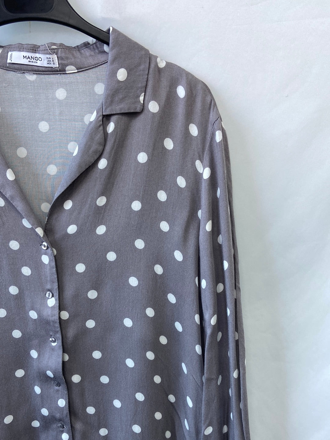 MANGO.Blusa pijamera lunares T.L