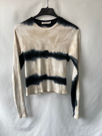 STRADIVARIUS.Top canalé tie dye T.M