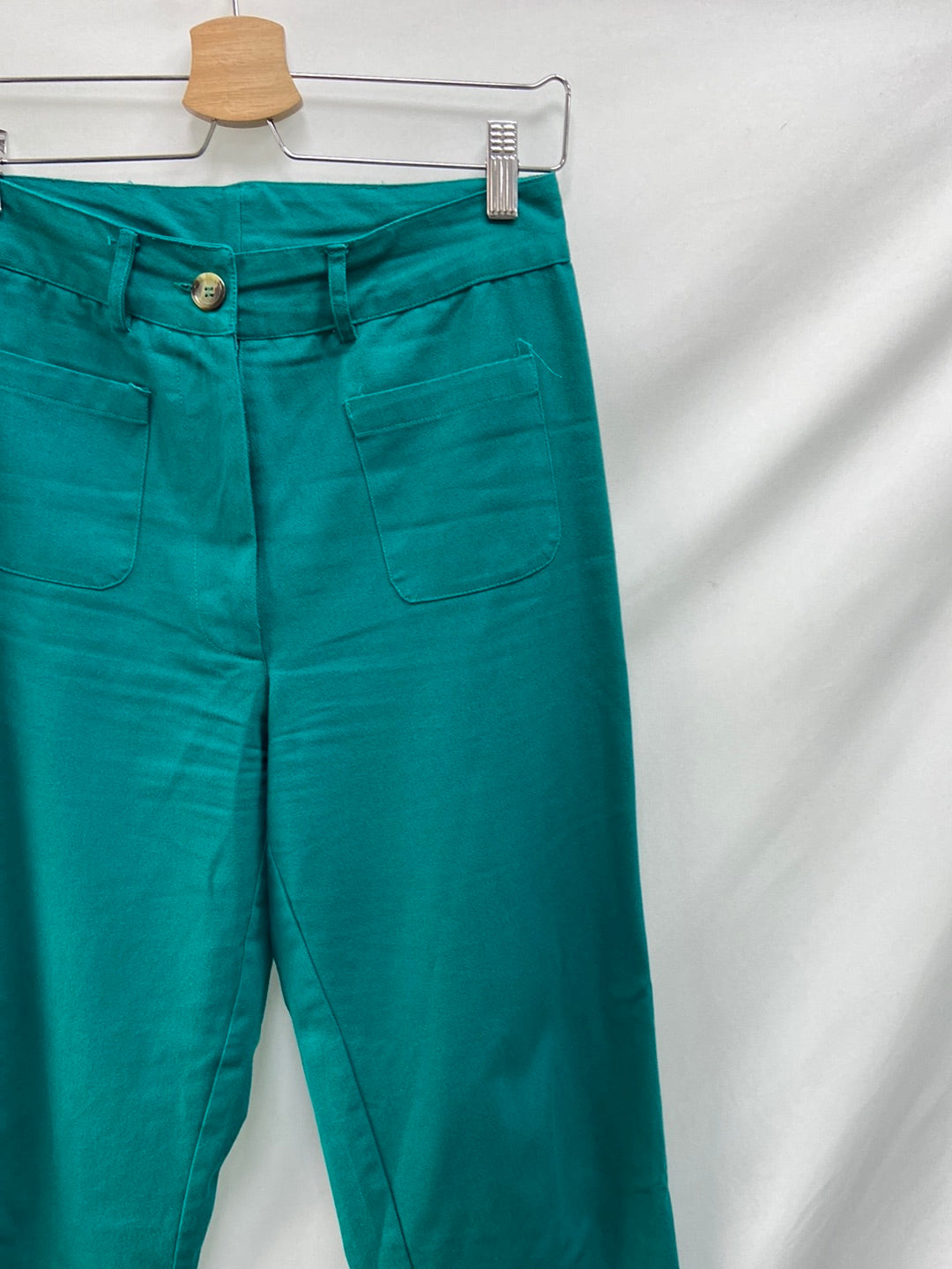 JOLIE JOLIE. Pantalón ancho verde T.38