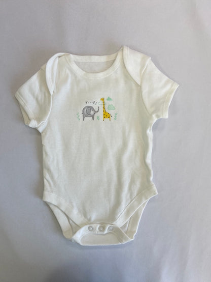 OTHERS. White giraffe elephant bodysuit, size 3m