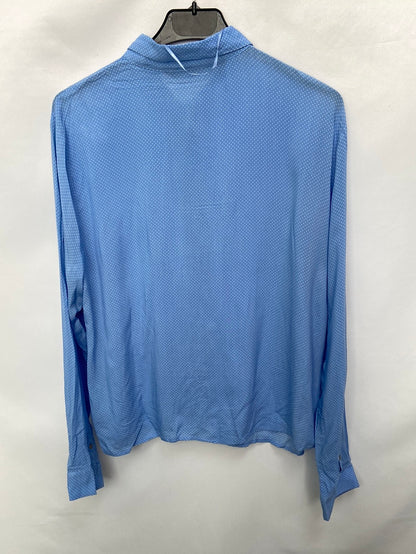 ZARA.Camisa azul lunares T.M