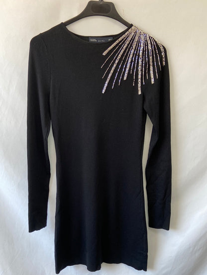 ZARA. Black beaded dress Tm