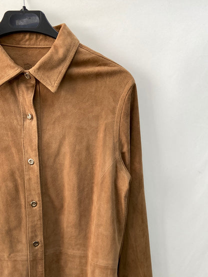 MASSIMO DUTTI. TS leather overshirt