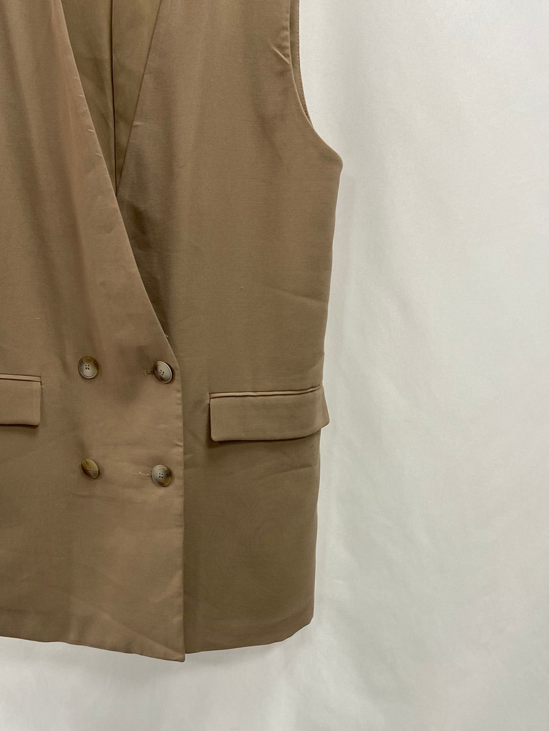 MANGO.Chaleco largo beige T.s