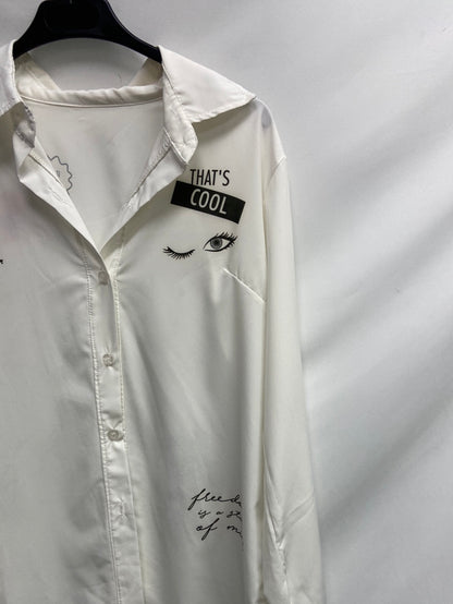 OTRAS. Blusa blanca dibujos T.u(s)