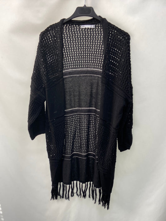 LEFTIES.Kimono negro croché T.M