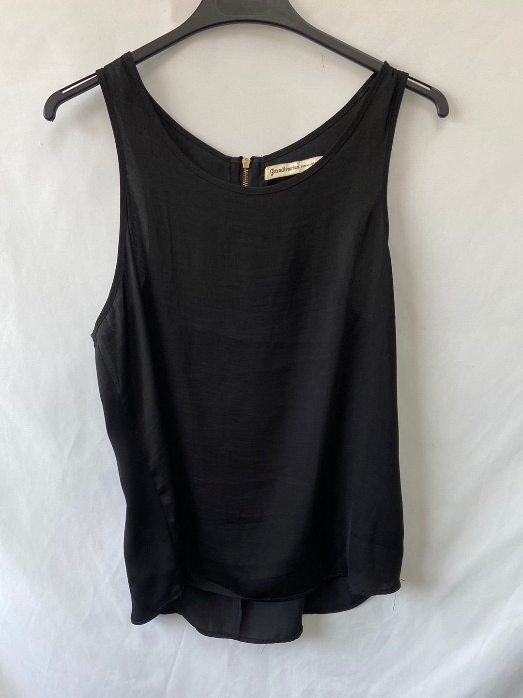 STRADIVARIUS.Top fluido negro T.M