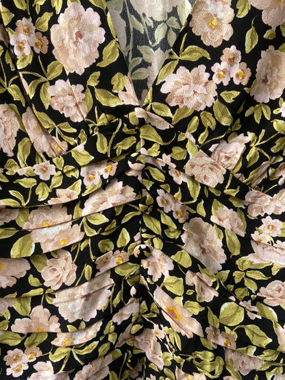 ZARA.Top fruncido flores T.XS