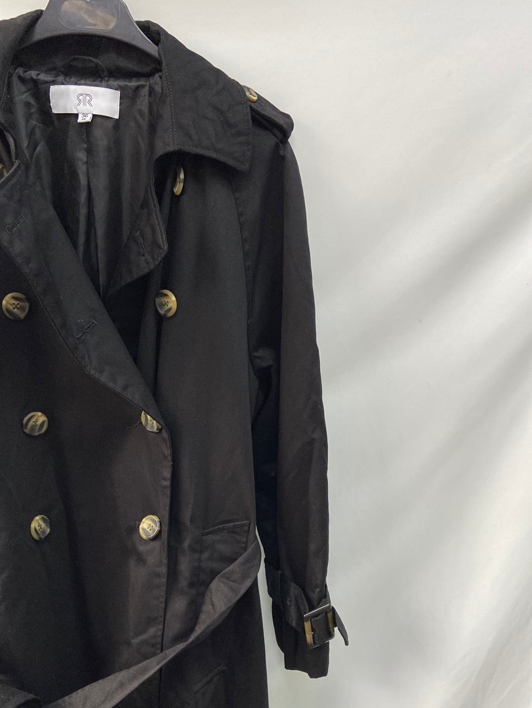 RR.Long black trench coat S.36