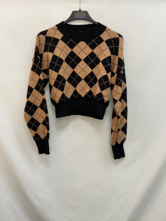 OTHERS.Rhombus crop sweater TXS/S