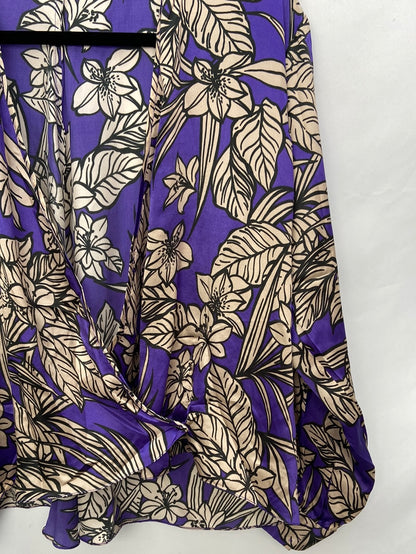 ROBERTO TORRETA.Blusa seda escote amplio cruzada T.38