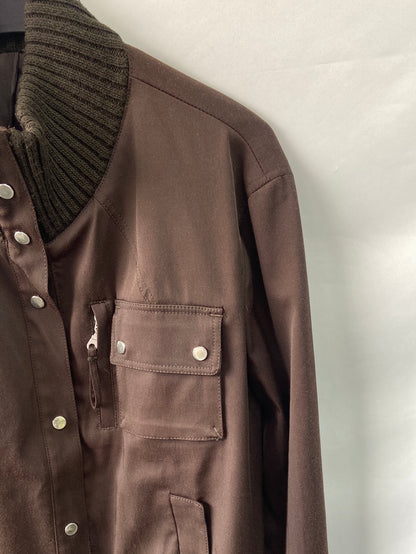 AMITIÉ.Cazadora marrón doble textura T.L