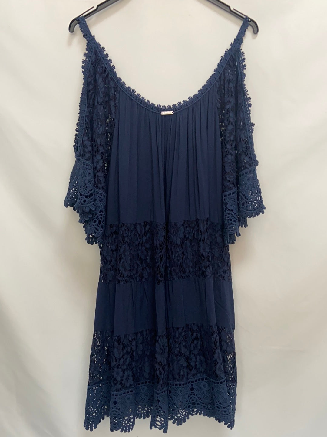 GUESS.Vestido azul doble textura  T.42
