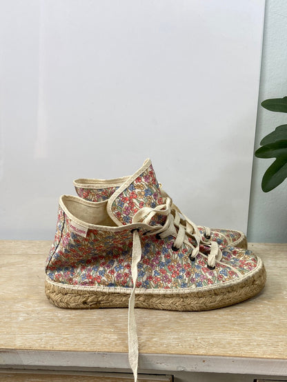 PARE GABIA. Zapatillas esparto flores T.38