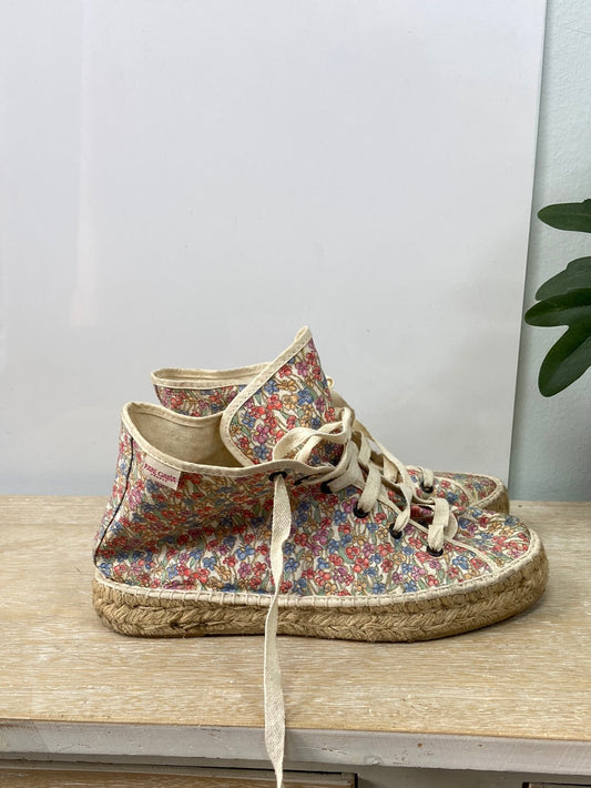 PARE GABIA. Zapatillas esparto flores T.38