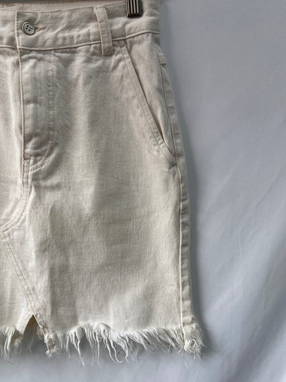 MANGO.Falda denim blanca T.XS