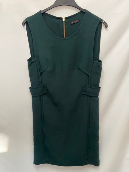 MASSIMO DUTTI. Vestido verde corto T.38