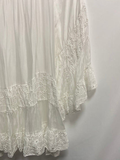 OTRAS.Top blanco cuello barco encaje TU(M)