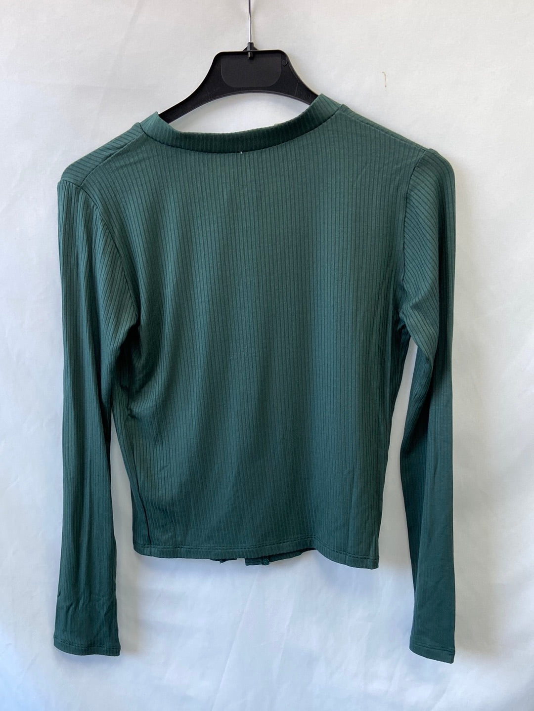 OTHERS.Green ribbed knit top T. S