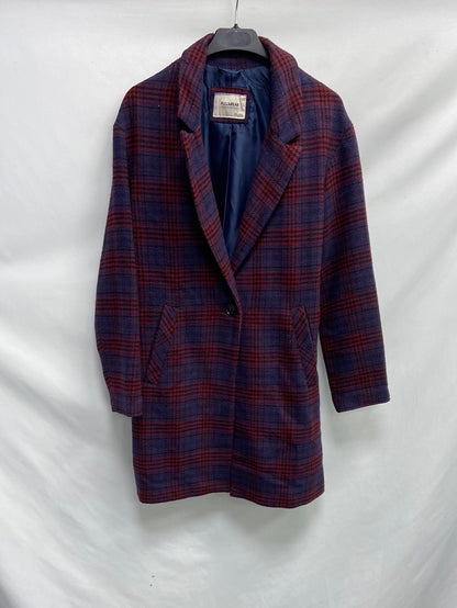 PULL&amp;BEAR. Checked cloth coat Tm