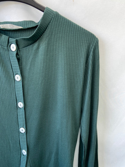 OTHERS.Green ribbed knit top T. S