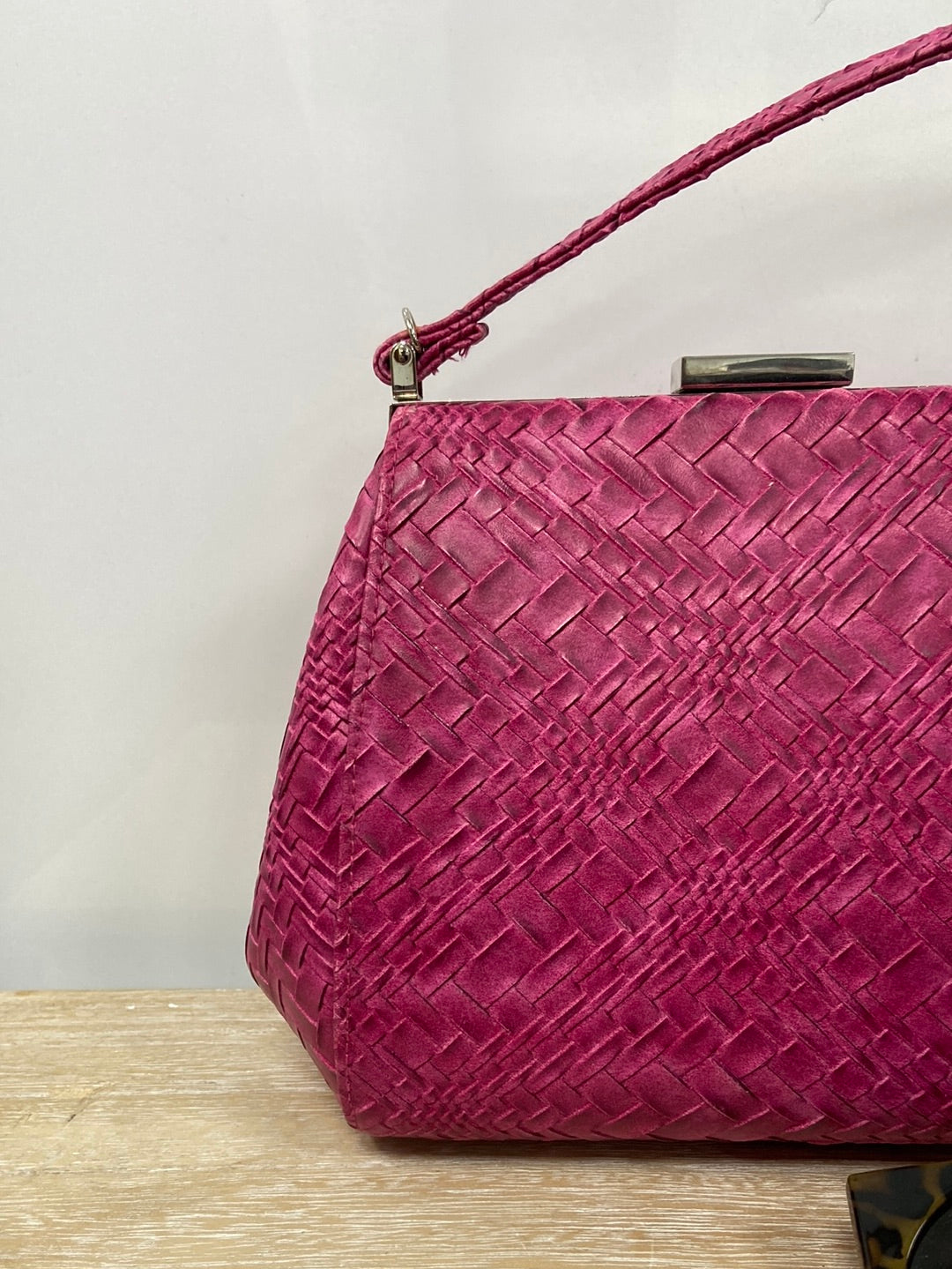 OLGABERG. Bolso trenzado rosa