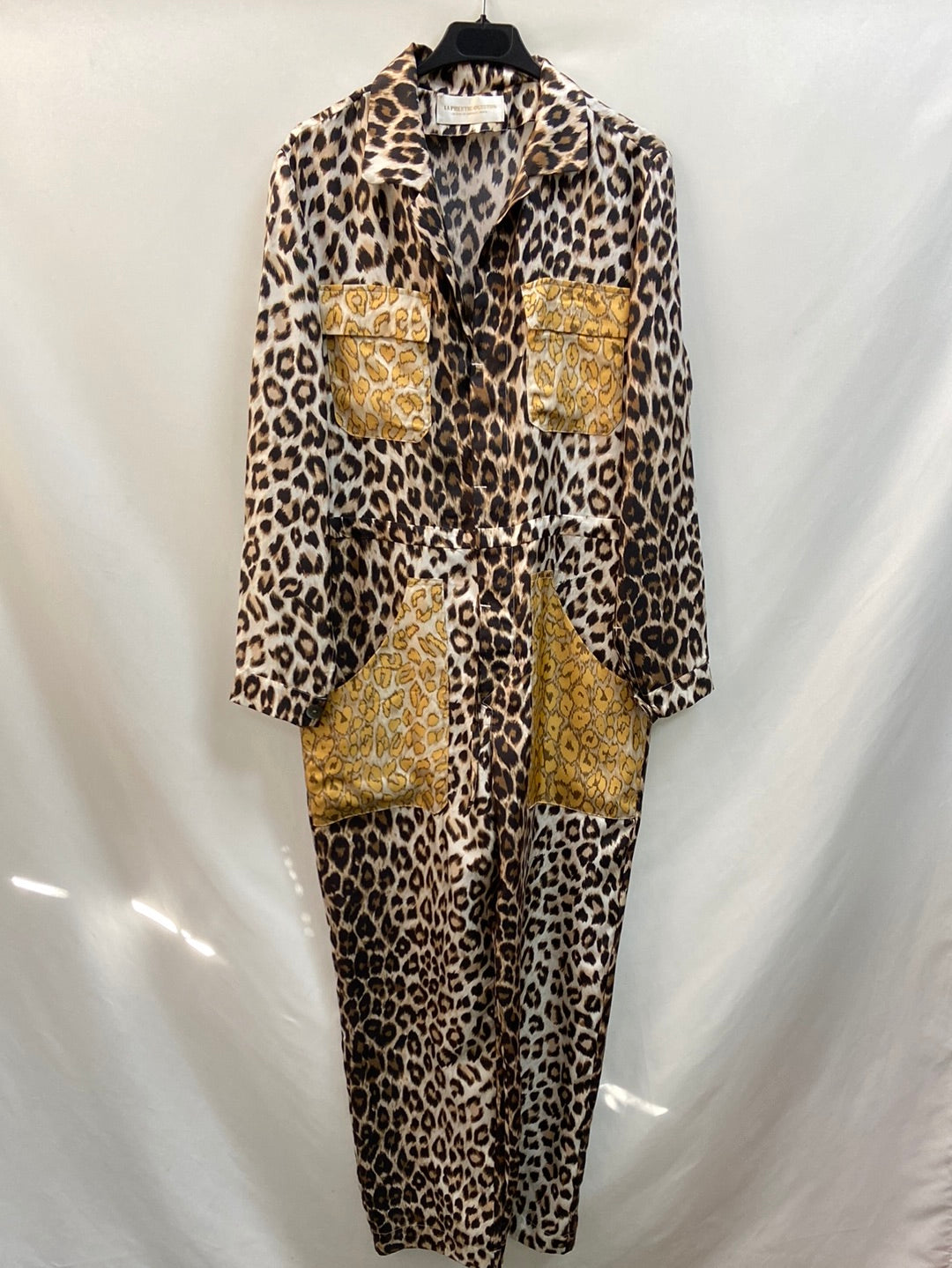 LA PRESTIC OUISTON. Long fluid silk animal print jumpsuit Ts