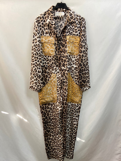 LA PRESTIC OUISTON. Long fluid silk animal print jumpsuit Ts