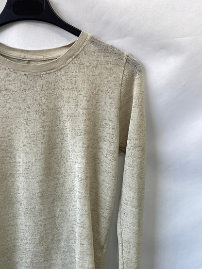 ZARA.Jersey beige semitransparente T.s