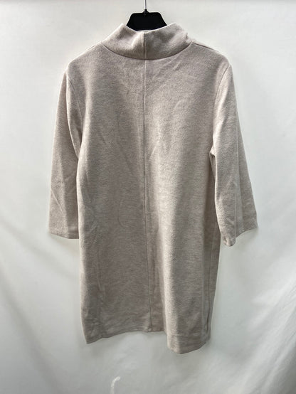 ZARA.Vestido gordito algodón beige T.L