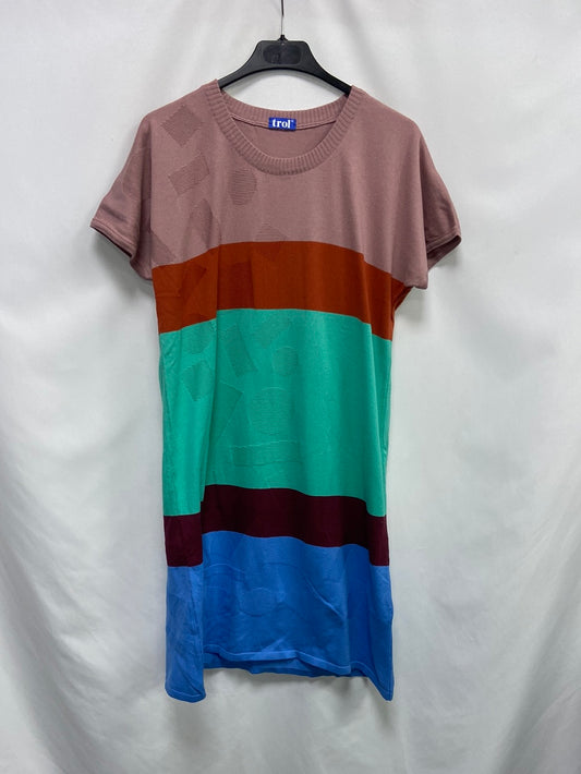 TROL. Vestido punto rayas T.m/l