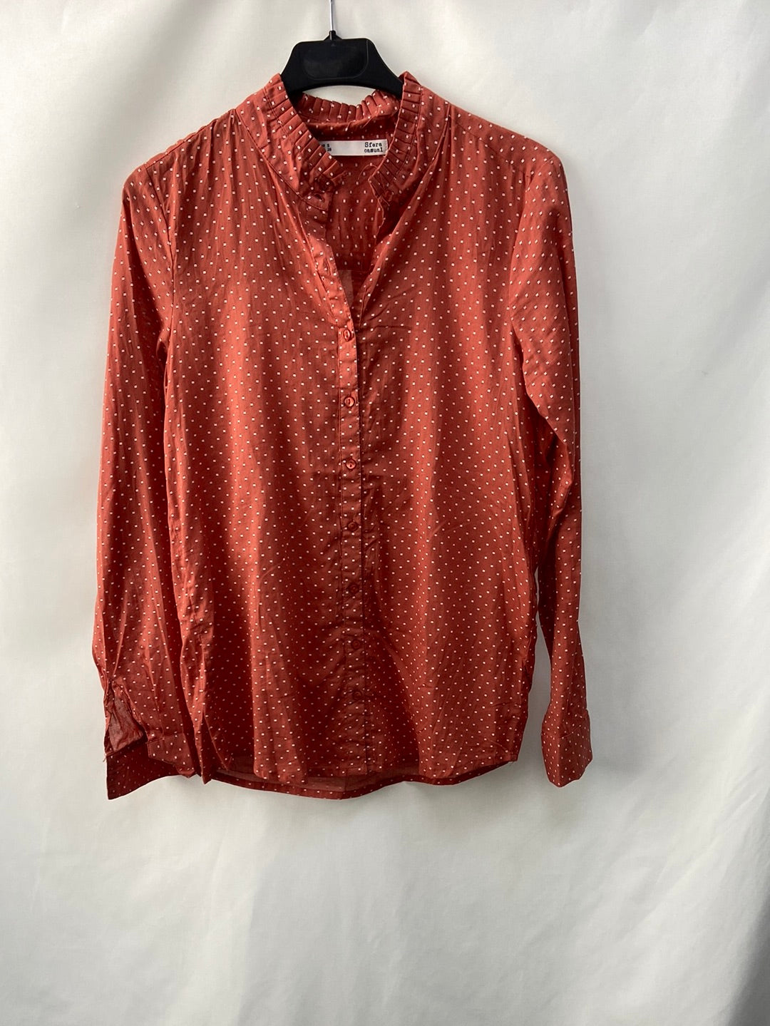 SFERA.Camisa teja cuello fruncido T.S