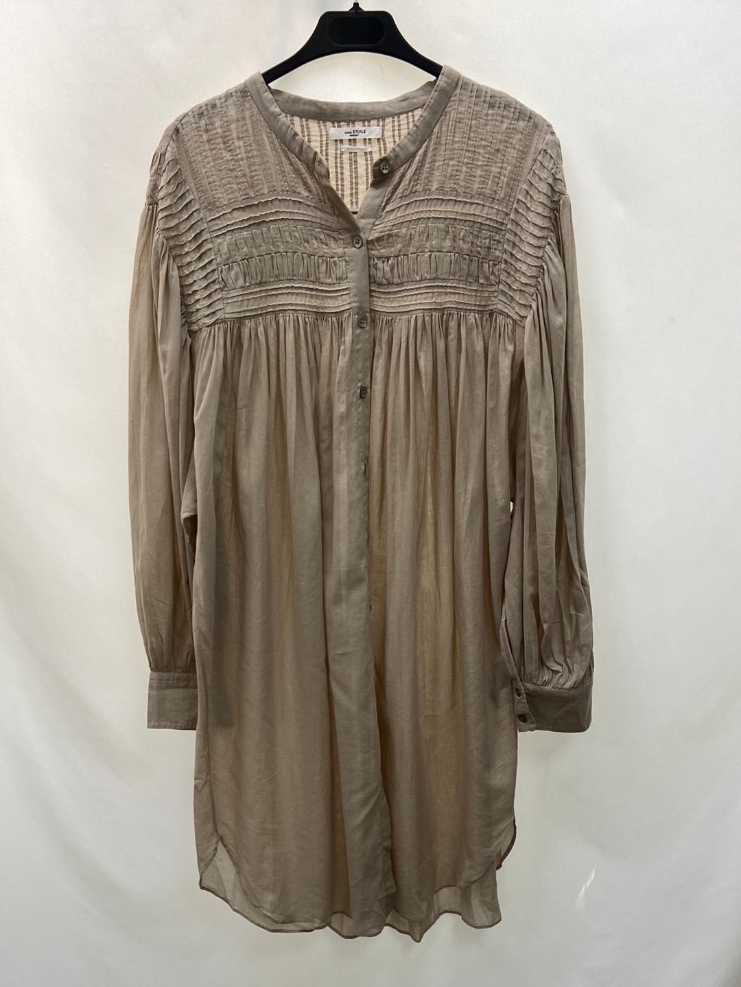 ISABEL MARANT ETOLIE. Beige button-down overshirt, size 36