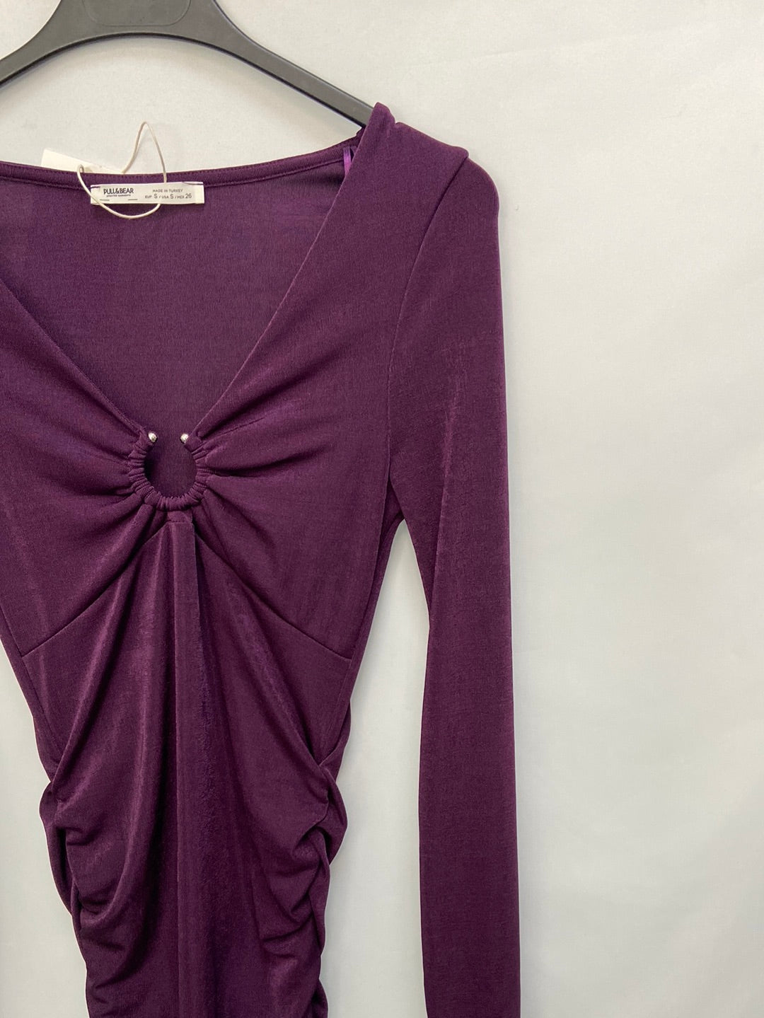 PULL&amp;BEAR. Short purple gathered dress Ts