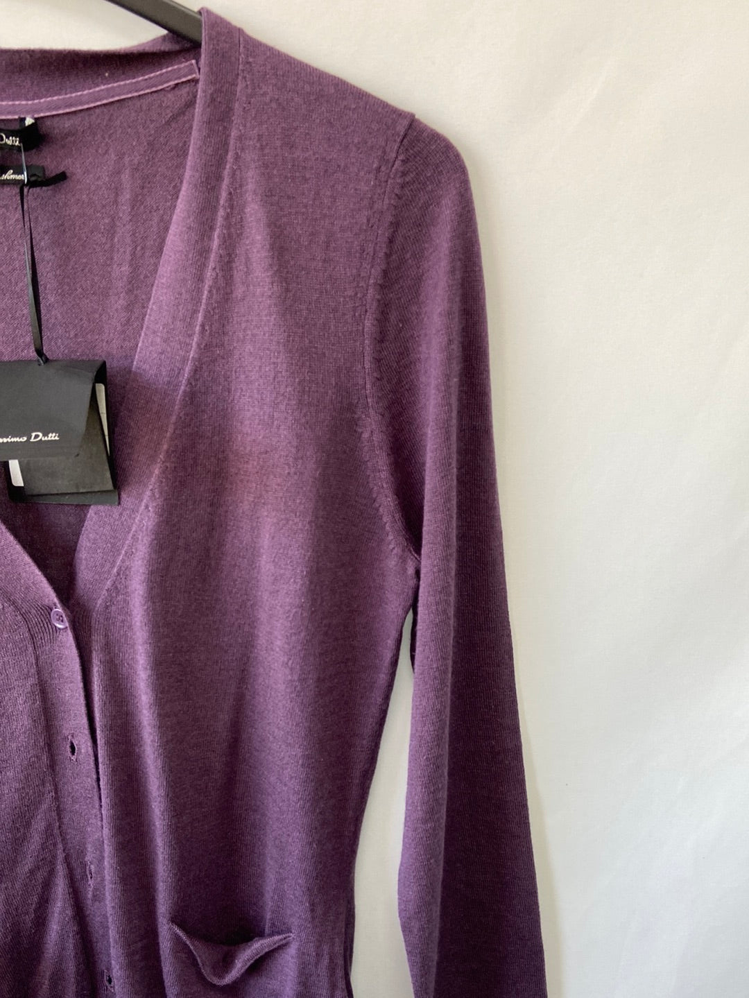 MASSIMO DUTTI.Rebeca punto morada T.s