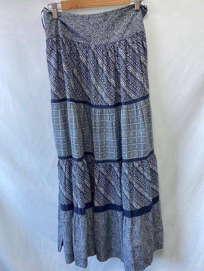 MANGO.Falda larga volantes T.36