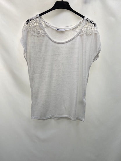 LEFTIES.Top blanco encaje T.M