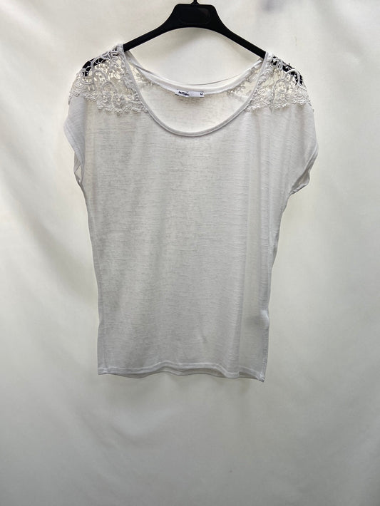 LEFTIES.Top blanco encaje T.M