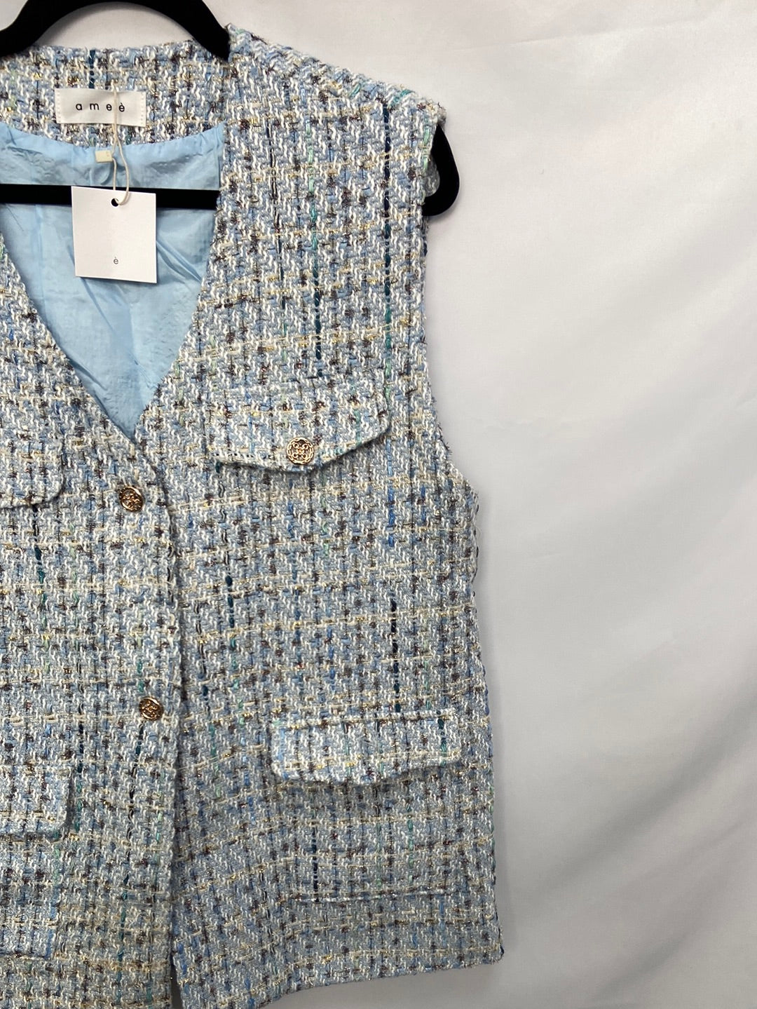 AMEÉ.Chaleco tweed oversized T.s