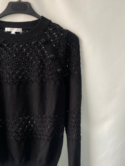 SCALPERS.Jersey negro troquelado T.s