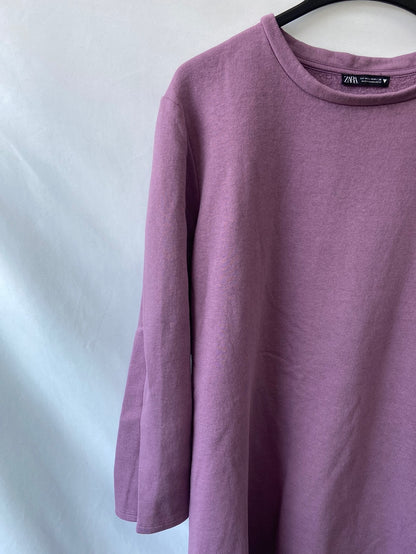 ZARA.Vestido gordito estilo camiseta T.M